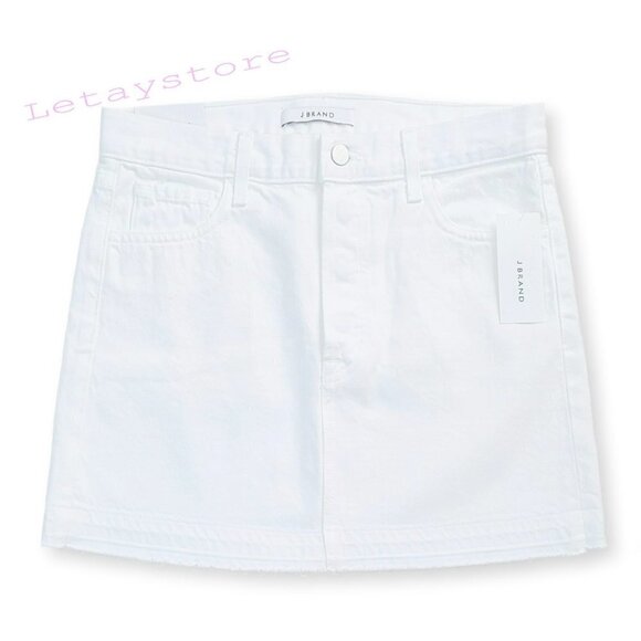 NWT J Brand Bonny Frayed Hem Mid-Rise Denim Jean Mini Skirt - Picture 5 of 8